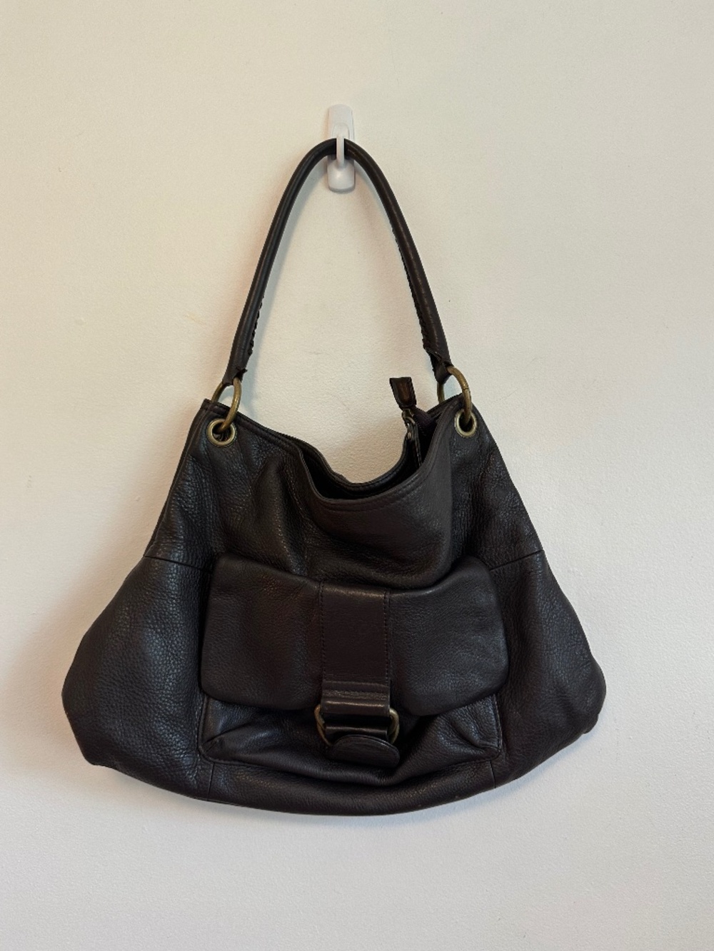 Hobo Brown Leather Shoulder Bag